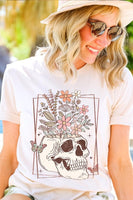 Floral Skull Graphic T Shirts