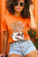 Floral Skull Graphic T Shirts