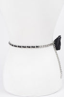 Plus Size Satin Flower Iconic Chain Belt