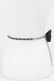 Plus Size Satin Flower Iconic Chain Belt