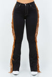 Fringe Boot Cut Jean In Black