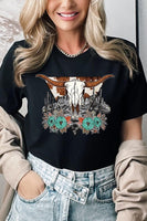 Desert Cow skull  Graphic T Shirts