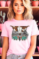 Desert Cow skull  Graphic T Shirts