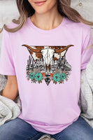 Desert Cow skull  Graphic T Shirts