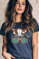 Desert Cow skull  Graphic T Shirts