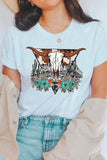 Desert Cow skull  Graphic T Shirts