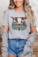 Desert Cow skull  Graphic T Shirts