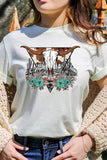 Desert Cow skull  Graphic T Shirts