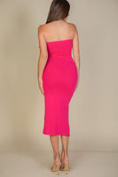 Solid Bodycon Split Hem Tube Dress