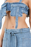 FASHION DENIM TWO PIECE SHORT SET