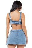 FASHION DENIM TWO PIECE SHORT SET