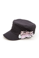 Crystal Lace Embellished Cadet Hat