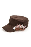 Crystal Lace Embellished Cadet Hat