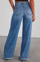 High Waisted Denim Wide Leg Jeans