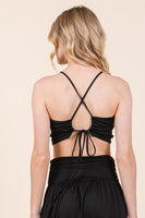 Halter Neck with Adjustable Open Back Crop Top