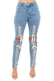 WOMEN FASHION STYLE DENIM PANTS