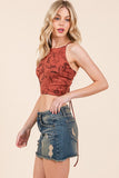 Spagetti Tie Back Crop Top