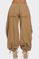 Urban Chic Drawstring Denim Cargo Pants