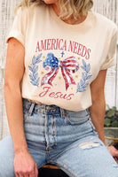 Bow America Needs Jesus Graphic T Shirts