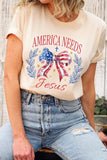 Bow America Needs Jesus Graphic T Shirts