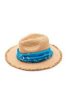 Bandana Convertible Fringe Straw Hat