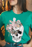 Floral Skull Graphic Tee