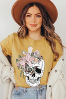 Floral Skull Graphic Tee