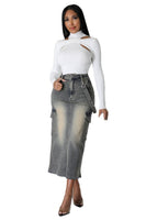 FASHION DENIM LONG SKIRTS