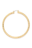 70MM Textured Shiny Hoop Earrings