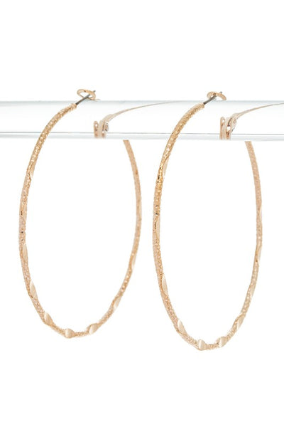 60MM Dainty Texture Hoop Earrings