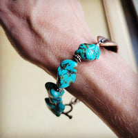 Turquoise Feather Beaded Bracelet