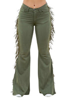 Texas Sun Bell Bottom Jean in Olive Made In: USA