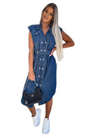 WOMEN SEXY DENIM VEST DRESS