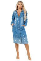 WOMEN LONG DENIM JACKET