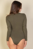 Solid Long Sleeve Round Neck Bodysuit