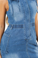 WOMEN FASHION DENIM MINI DRESS