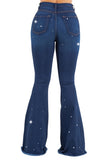 Vegas Glam Bell Bottom Jean in Dark Wash Made in America