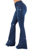 Vegas Glam Bell Bottom Jean in Dark Wash Made in America