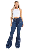 Vegas Glam Bell Bottom Jean in Dark Wash Made in America