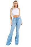 Vegas Glam Bell Bottom Jean in Light Wash Made in America