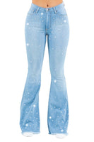 Vegas Glam Bell Bottom Jean in Light Wash Made in America