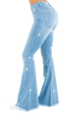 Vegas Glam Bell Bottom Jean in Light Wash Made in America