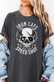 Iron Cafe, Ride Hard, Skull Garment Dye Tee