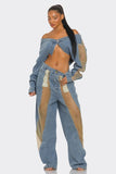 Mesh Fusion Denim Set