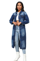 WOMEN MAXI LONG DENIM JACKET