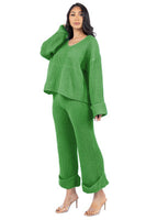 WOMEN FASHION 2PCS SWEATER PANTS SET