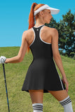 Bra V Neck Racerback Tennis Dresses with Shorts