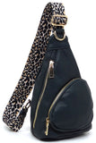 Leopard Strap Sling Backpack