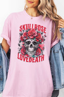 Skull Rose Design Halloween, Garment Dye Tee