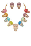 Crystal Iconic Skull Necklace Set